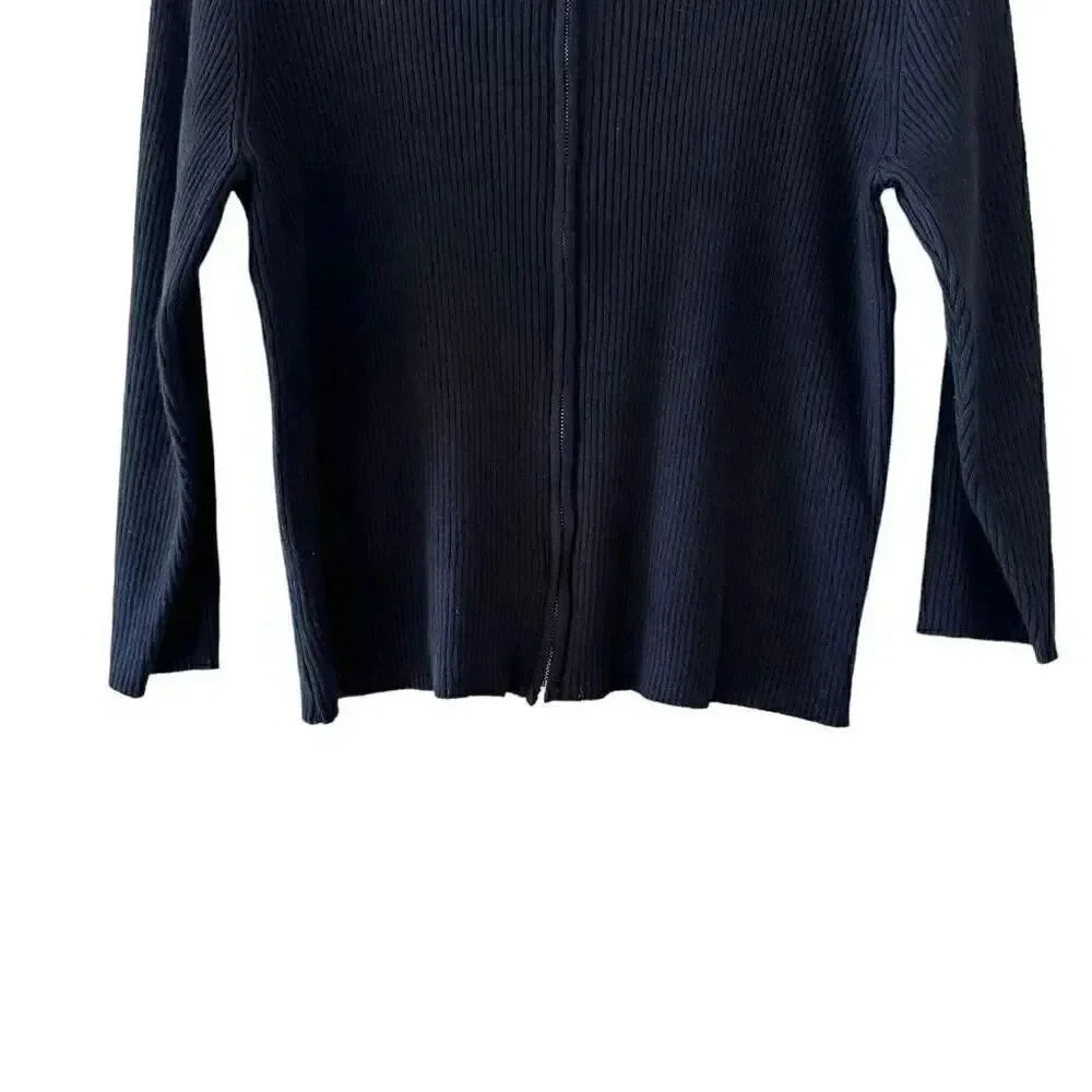 Philosophy Ribbed Knit Front Zipper Long Sleeves Soft Sweater SZ PXL #1962